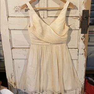 J Crew Silk crepe v-neck cocktail off white dress